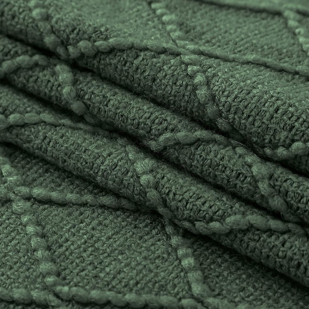 Olive Green Throw Blanket - Picture 4 of 5